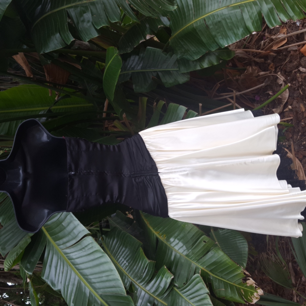 drop waist strapless corset, assymetric dress - Picture 12 of 13